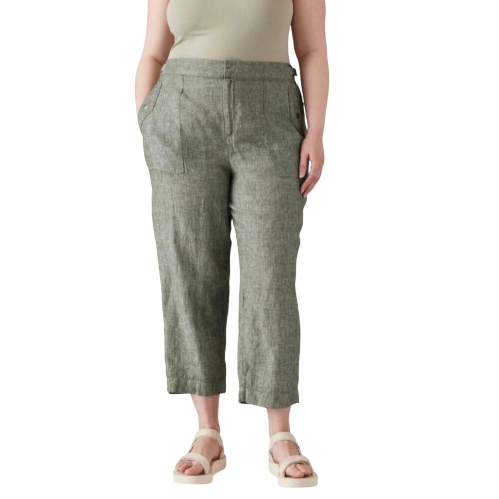 Athleta Voyager Linen Pant 20 Aspen Green 586941